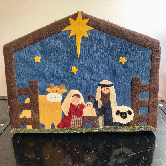 Nativity Set Creche Manger Scene Christmas Decorations Handcrafted 7 Figurines - Picture 2 of 4